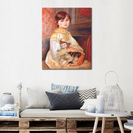 Famous Paintings by Pierre Auguste Renoir Child with Cat Impressionist Landscape Hand Painted Oil Artwork Home Decor