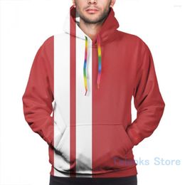 Men's Hoodies Mens Sweatshirt For Women Funny Racing Stripes (white & Red) Print Casual Hoodie Streatwear