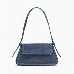 Evening Bag s Gold Silver Patent Leather Shoulder Bag Brand Design Ladies Simple Underarm Denim Blue Armpit Clutches 230710