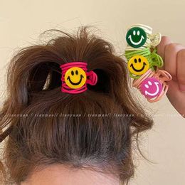 S3747 Cute Smile Face Grab Hair Clip Colourful Back Head Ponytail Clips For Women Girls Barrette Hair Accessories