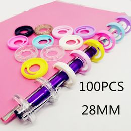 Other Desk Accessories 100PCS28MM plastic binding ring can insert pen buckle looseleaf mushroom hole notebook supplies 230707