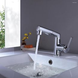 Bathroom Sink Faucets Basin Mixer Tap With Pull Out Spray Three Spout Patterns Convenient Gargle Taps