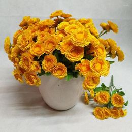 Decorative Flowers Artificial Mini Daisy Silk Chrysanthemum Flower Bouquets For Home Party Garden Decoration Crafting Displaying