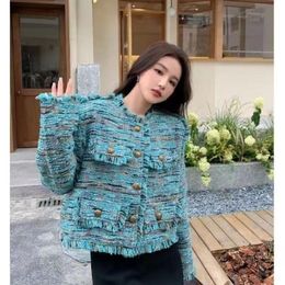 Raincoats 2023 High Quality Fashion Chic Elegant Fragrant Women Jacket Short Style Spring Autumn Female Tops Coats