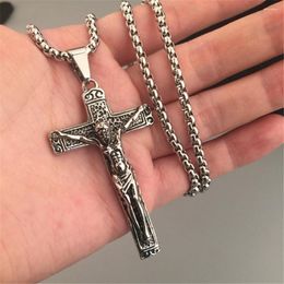 Pendant Necklaces Stainless Steel Gothic Retro Style Good Friday Bible Hip Hop Cross Necklace Accessories Kettingen