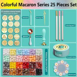 Stamps Sealing Wax Seal Box Kits Tool Set Scrapbook Lacquered Stamp Spoon Furnace DIY Craft Party Invitation Decoration Wedding Gifts 230710