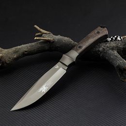 Coltello fisso a farfalla 440C lama in acciaio attrezzo da campeggio esterno caccia sopravvivenza manico in lino regalo tattico coltello dritto258S