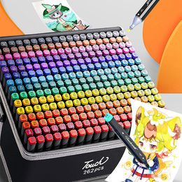 Painting Pens 24 Colour Markers Pen Set Double Head Oily Drawing Highlighter Aesthetic Professional Marker Manga Art School Supplies Stationery 230710