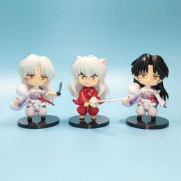 Action Toy Figures 10CM Anime Figure version Monster Silver Long Hair Red Suit Model Dolls Toy Gift Collect Boxed Ornament