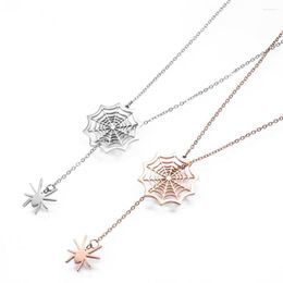 Pendant Necklaces Men Women Delicate Spider And Web Long Chain Fashion Necklace Gift