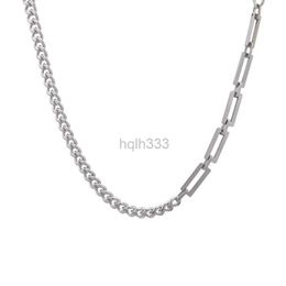 New Square Chain Mix and Match Whip Chain Splice Thick Necklace Simple and Personalized Accessories European and American Fashion Jewelry