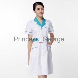 Others Apparel Newest Nurse Uniform Women Short Sleeve vNeck Tops Working Uniform Cotton Top Hot Ladies Nurse Dress SingleBreasted x0711