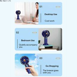 Electric Fans Cameras Student Fan Portable Fan New Handheld Mini Fan USB 5000mAh Rechargeable Mini Portable Small Pocket Fan Data Display