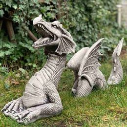 Dragon Garden Decoration Resin Dragon Statue Decorations Resin Dragon Jardin Garten Decor Easter Garden Decor Home Accessories L230620