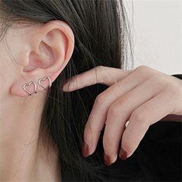 Backs Earrings 2pcs/set 2023 Fashion Love Heart Ear Clip Earring For Women Minimalist No Piercing Fake Cartilage Jewelry
