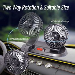 Electric Fans Cameras 12V 24V Car Fan Cooling Car Fan Dual Head USB Car Fan Adjustable Auto Cooler Air Fan Car Accessories Wind Regulation