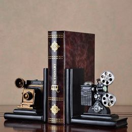 Retro Tapestries Camera Bookend Movie Film Projector Black Sier Collector s Project Creative Bookcase Vintage Jewellery Study Room Ho 230710 Bookcae