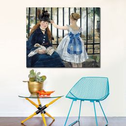 The Railway Edouard Manet Paintings Reproduction Hand Painted Canvas Art Figurative Artwork for Wall Decor