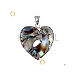 Pendant Necklaces Ocean Beach Jewelry Paua Abalone Shell Heart Rainbow Sea Women Girls Gift 5 Pieces Drop Delivery Pendants Dhwzf