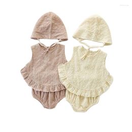 Clothing Sets 3M-2T Kids Baby Summer Clothes For Born Girl Cotton Vest Shorts Hat 3pc Beach Outfits Toddler Suits