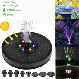 7V/3W Solar Water Fountain Pump Colorful LED Lights Floating Garden Fountain Pump Swimming Pools Pond Lawn Decor L230620