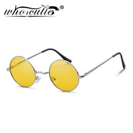 Round Sunglasses Men Polarised UV400 High Quality Brand Design Vintage Retro Circle Frame Sun Glasses Women Yellow Lens 801B