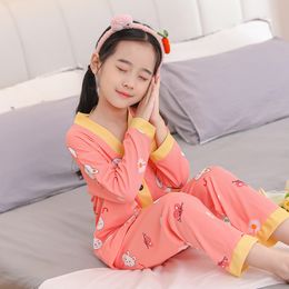 Pyjamas Girls Pyjamas Sets Spring Autumn Long Sleeve Children's Sleepwear Set Cute V-neck Pyjamas Girls Pyjamas Sets for Kids Nightwear 230710
