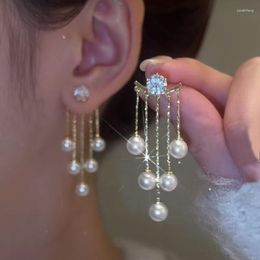 Dangle Earrings Korea Fashion Dainty Multiple Pearl Ball Drop For Women Crystal Earring Statement Party Jewellery Pendientes Mujer