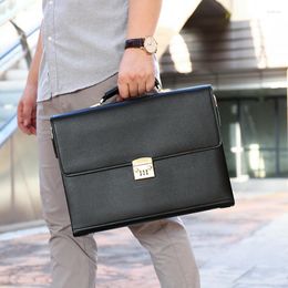 Briefcases 2023 Business Briefcase Password Lock Men Messenger Bag Men's Handbags Handmade Shoulder Casual Laptop