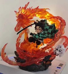 Action Toy Figures 30cm Slayer Anime Figure Action Figure Tanjirou Figurine Collection Model Doll Toys With Light