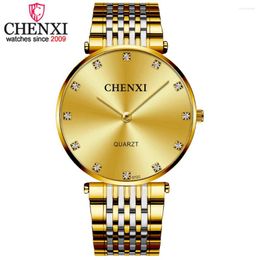 Wristwatches CHENXI Luxury Couple Watches Top Brand Watch Stainless Steel Waterproof Classic Design Quartz Relogio Saat Clock