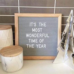 Decorative Objects Figurines Felt Letter Board Wooden Frame Changeable Symbols Numbers Characters Message Boards For Home Office Decor Hoggard 230710