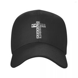 Ball Caps Jesus And Karate Baseball Cap Sun Protection Women Men's Adjustable Christian Religious Faith Dad Hat Spring Snapback Hats