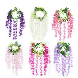 Decorative Flowers 180cm Wisteria Artificial Wall Hanging Garland DIY Wedding Decoration Fake Flower Rattan Home Garden Arch Baby Shower