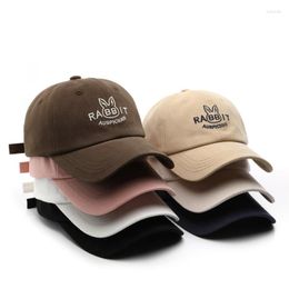 Ball Caps VACIGODEN Personalized Letters Embroidered Baseball Cap Men Outdoor Travel Sunscreen Hat Women Pure Color Casual Peaked Girl