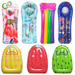 Sand Play Water Fun Children's Inflatable Floating Row Colour Unicorn Fruit Pattern Toys Pool Party Swimming Practise Summer Surfboard 230711