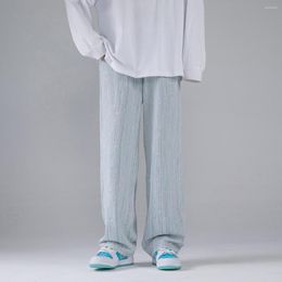 Men's Jeans 2023 Autumn Men Denim Wide-leg Pants Korean Style Straight Light Blue Baggy Student Trousers Male