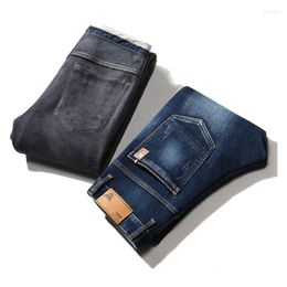 Men's Jeans Winter Warm Fleece Skinny Stretch Casual Slim Thick Cotton Denim Soft Black Blue Brand Pants Trousers Male 35 38