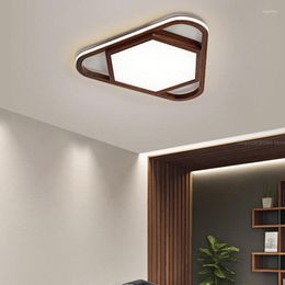 Ceiling Lights Wooden Chinese Lamp Acrylic Remote Control Stepless Dimming Light Led For Living Room Bedroom Corridor Decore