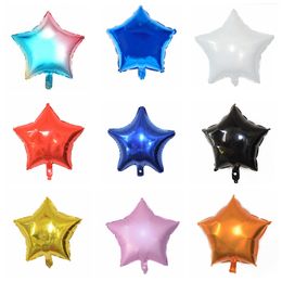 50pcs/lot 18 Inch Star Shaped Balloons Foil Balloon Party Decorations Aluminum Foil Helium Balloons Baby Shower Gender Reveal Wedding Prom Engagement W0061