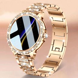 Women's Watches ChiBear Fashion Women's Smart Watch Oxygen 1.32 "360 * 360 HD Screen Diamond Bracelet Bluetooth Call Smart Watch Women 230710