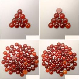 Stone Natural 6Mm 8Mm 10Mm 12Mm Round Loose Beads Red Agate Face For Necklace Ring Earrrings Jewellery Accessory Drop Delivery Dh34U