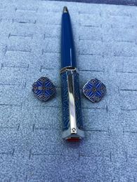 Deluxe Red Diamond Net Ball Point Pen Dumond CT Heptagonal Blue/green Bucket Silver Decoration