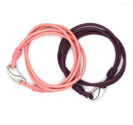Charm Bracelets About The Fit Round Genuine Leather Bracelet 316L Stainless Steel Lobster Clasp Rope Wristlet Personality Adornment Bangle