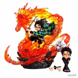 Action Toy Figures 30cm Slayer Anime Figure Action Figure Tanjirou Figurine Collection Model Doll Toys With Light R230711