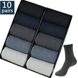 Men's Socks 10 Pairs 2 PairLot Men socks Bamboo Fiber male Socks Classic Business Mens Dress Sock For Winter Gift Plus Size EUR3844 230710