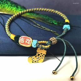 Charm Bracelets Trendy Pure Handmade Original Woven Safe And Auspicious Pendant Bracelet Fashion Women Couple Festival Party Jewellery Gifts