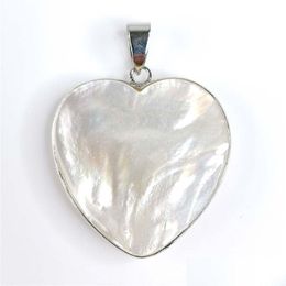 Pendant Necklaces Love Heart Nature Ivory White Mother Of Pearl Shell Beautif Sheen Bohemian Jewelry 5 Pieces Drop Delivery Pendants Dhliq