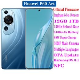 original huawei p60 art smartphone 6.67" 120Hz 5100mAh 88W snapdragon 8+ gen 1 octa core 48MP rear three cameras hongmeng OS 3.1 phone