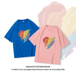 Mens TShirts Men Rainbow love Print Tees Loose Oversized Tshirts Casual Fashion Tops Couples Harajuku Tee Shirt Streetwear Hip Hop T 230710